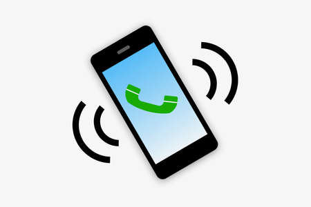 Incoming call of the smartphoneの写真素材