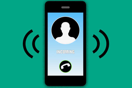 Incoming call of the smartphoneの写真素材