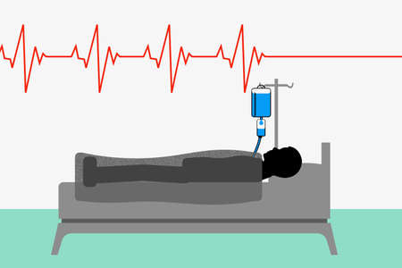 The patient and the electrocardiogramの写真素材