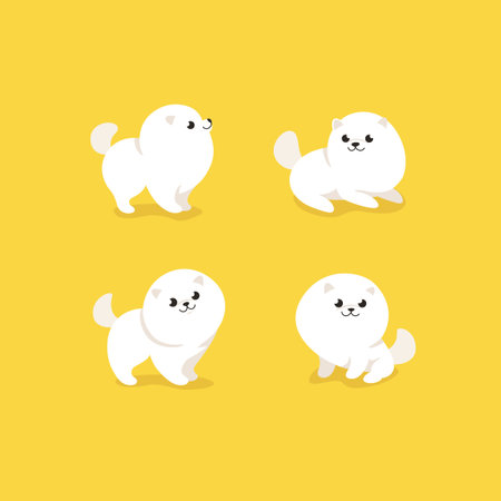 Spitz sketch line icon. Cute dog icons set. Childish print for nursery, kids apparel, poster, postcard, pattern.のイラスト素材