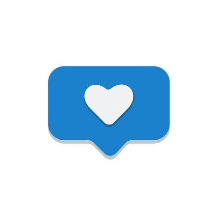 Like icon in a blue rectangular cloud on a white backgroundのイラスト素材