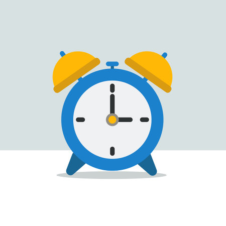 The alarm clock shows 3 oclock on a light backgroundのイラスト素材