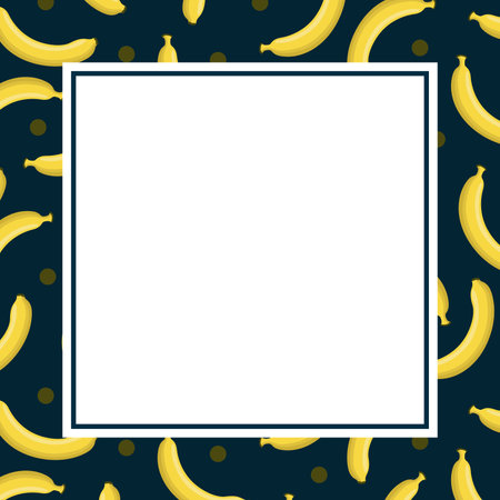 Square post, poster with empty center, frame with yellow fruits on edgesのイラスト素材