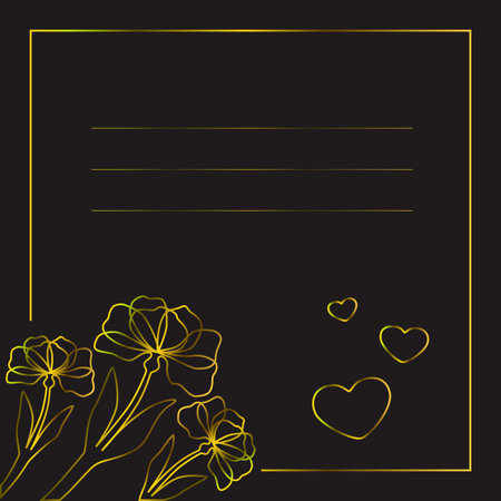 A postcard with a place to write a text with a gold designのイラスト素材