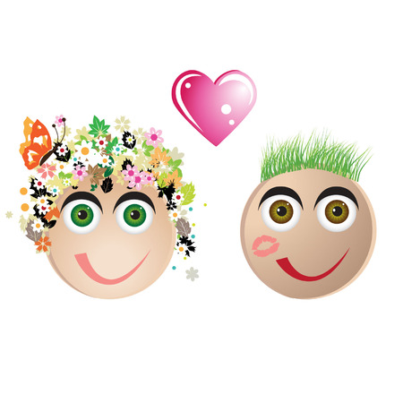 Couple in love, valentine cardのイラスト素材