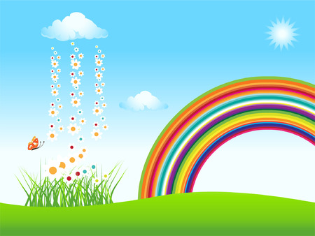 Floral rainのイラスト素材