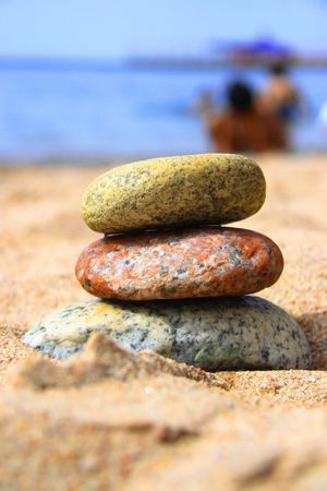 Stones on the seashoreの写真素材