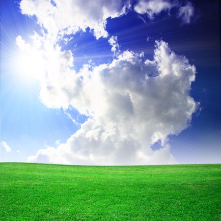 Green field beautifulの写真素材