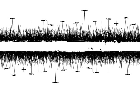 Floral frame black silhouetteのイラスト素材