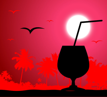 Coctail party on the beachのイラスト素材