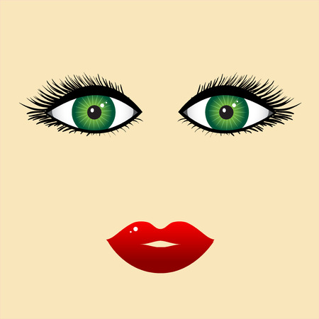 Woman face, close-upのイラスト素材