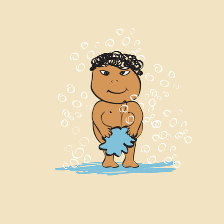 Bathing. See also similar work in my galleryのイラスト素材