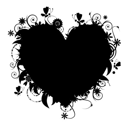 Floral heart shape for your designのイラスト素材