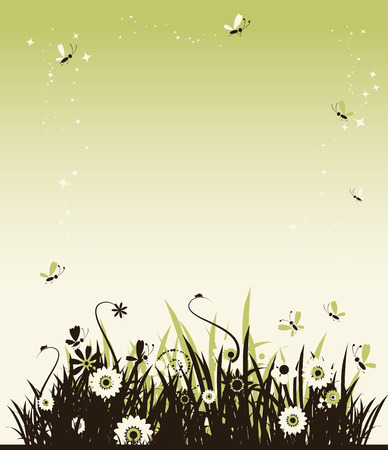 Summer meadow beautifulのイラスト素材