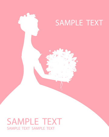 Bride beautiful with bouquetのイラスト素材