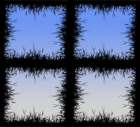 Grass silhouette frameのイラスト素材