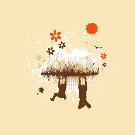 People and nature, funny friendsのイラスト素材