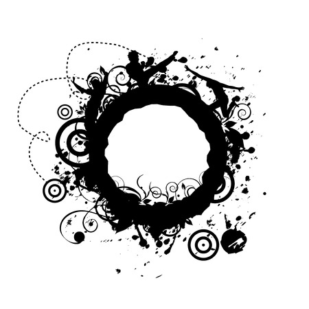 Frame silhouette, grungeのイラスト素材