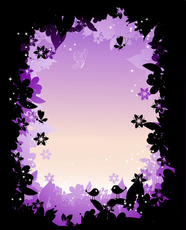 Morning dawn, nature frame silhouette for your designのイラスト素材