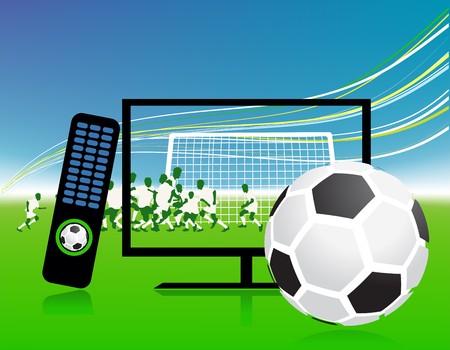 Football match  on tv sports channelのイラスト素材