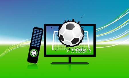 Football match  on tv sports channelのイラスト素材
