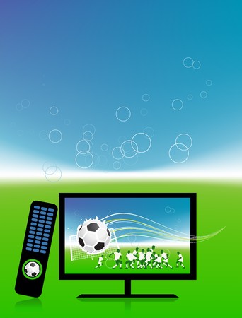Football match  on tv sports channelのイラスト素材
