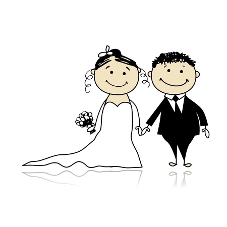 Wedding ceremony - bride and groom together for your designのイラスト素材