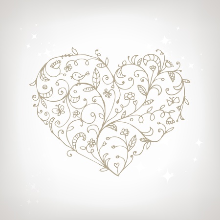 Floral ornament heart shape for your designのイラスト素材