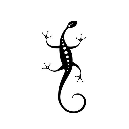 Lizard black silhouette for your designのイラスト素材