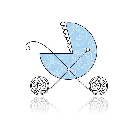 Baby buggy blue for your designのイラスト素材