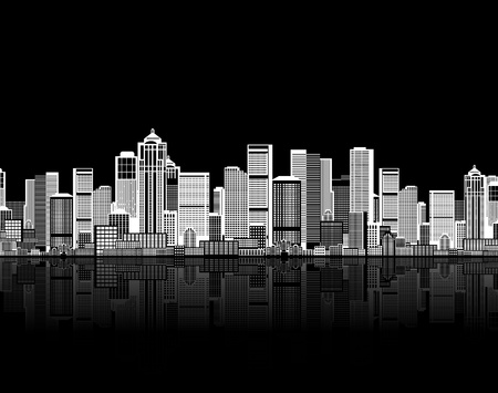 Cityscape seamless background for your design, urban art のイラスト素材