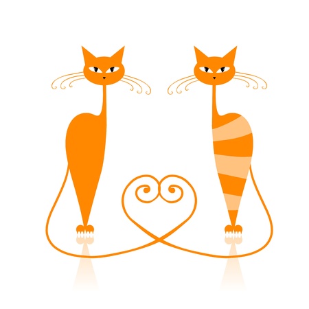 Graceful orange striped cat for your design のイラスト素材