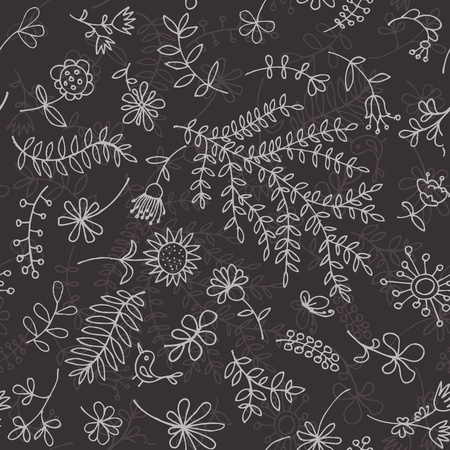 Floral ornament sketch, seamless background for your designのイラスト素材