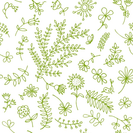 Floral ornament sketch, seamless background for your designのイラスト素材