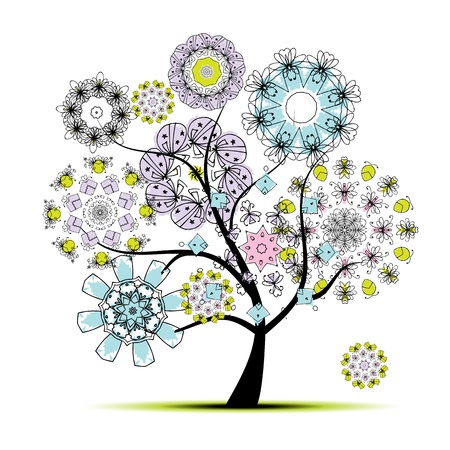 Floral art tree for your designのイラスト素材