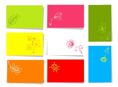 Set of floral cards for your design with place for your textのイラスト素材