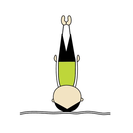 Woman practicing yoga, stand on shouldersのイラスト素材