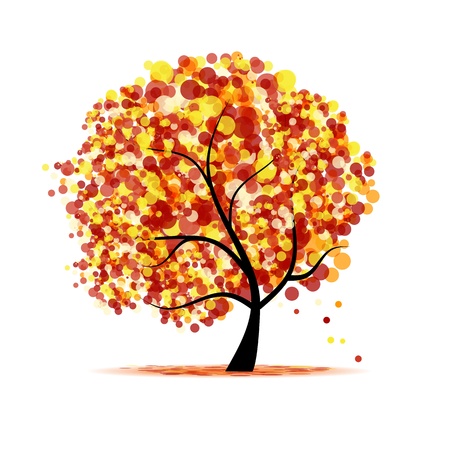 Abstract autumn tree for your design のイラスト素材