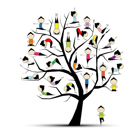 Yoga practice, tree concept for your designのイラスト素材