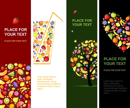 Fruits banners vertical for your designのイラスト素材