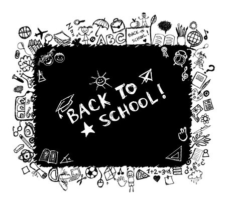 Back to school, sketch frame for your designのイラスト素材