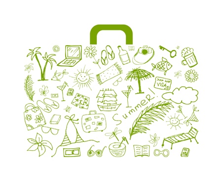 Summer holiday, suitcase for your design のイラスト素材