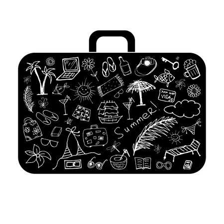 Summer holiday, suitcase for your design のイラスト素材