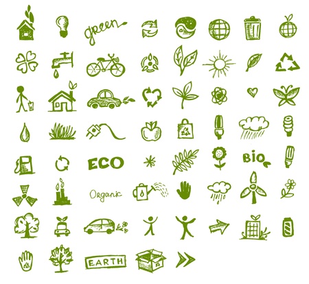 Green ecology icons for your designのイラスト素材