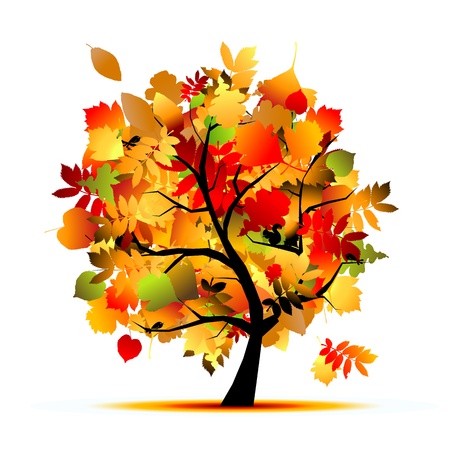 Beautiful autumn tree for your design のイラスト素材