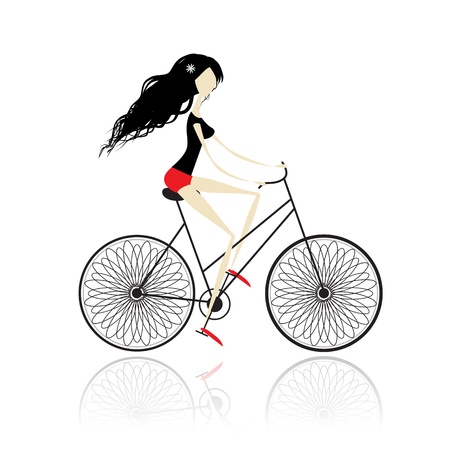 Girl cyclingのイラスト素材