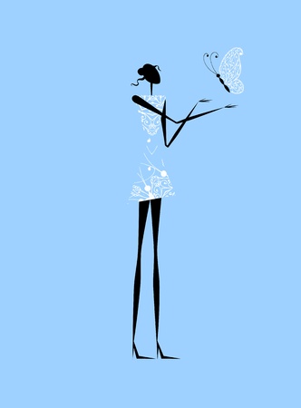 Fashion girl silhouette for your designのイラスト素材