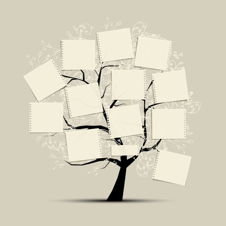 Art tree with papers for your textのイラスト素材
