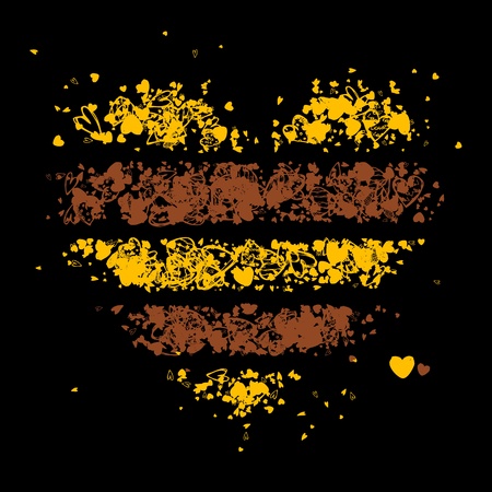 Striped heart shape for your designのイラスト素材