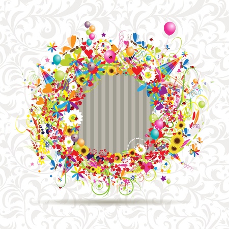 Happy holiday, funny frame, insert your photo here のイラスト素材
